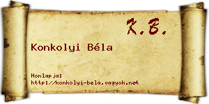 Konkolyi Béla névjegykártya